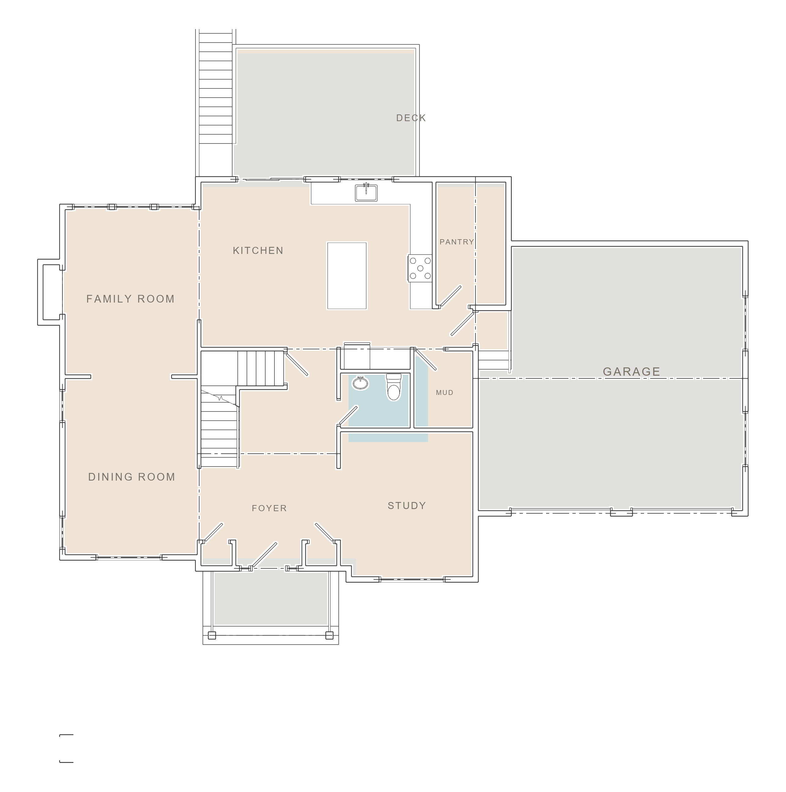 The Meadow main level floor plan
