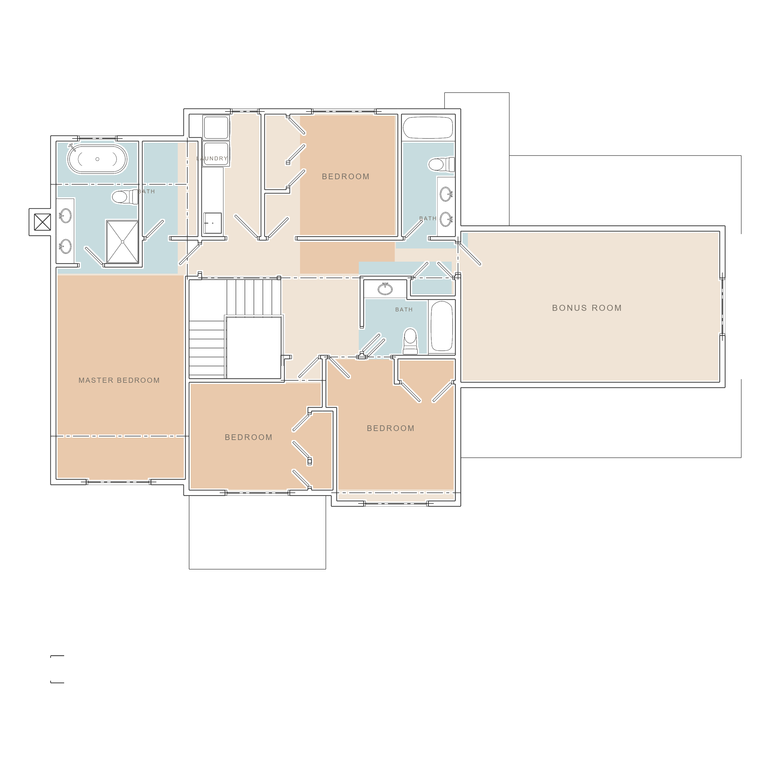 The Meadow upper level floor plan